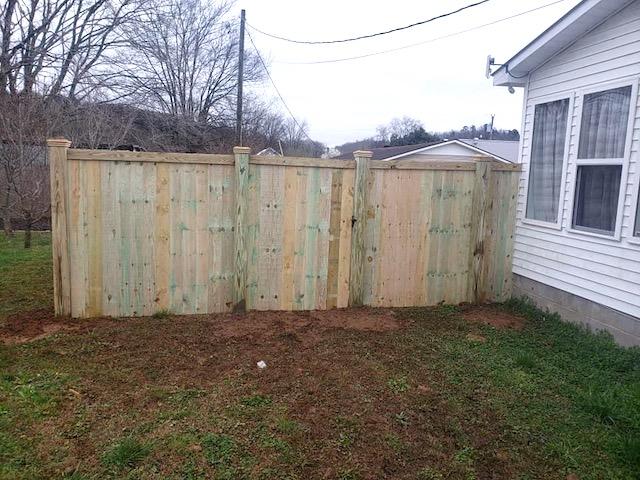 Photo of wooden privacy fence for a back yard
